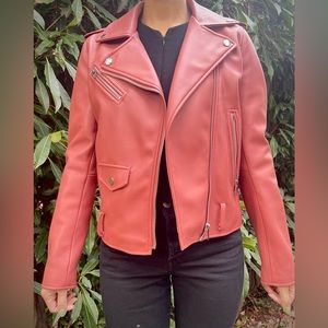 Zara faux leather jacket in Mauve